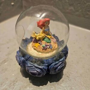 Mini Disney Little Mermaid Ariel Snowglobe Glass is Broken AS IS